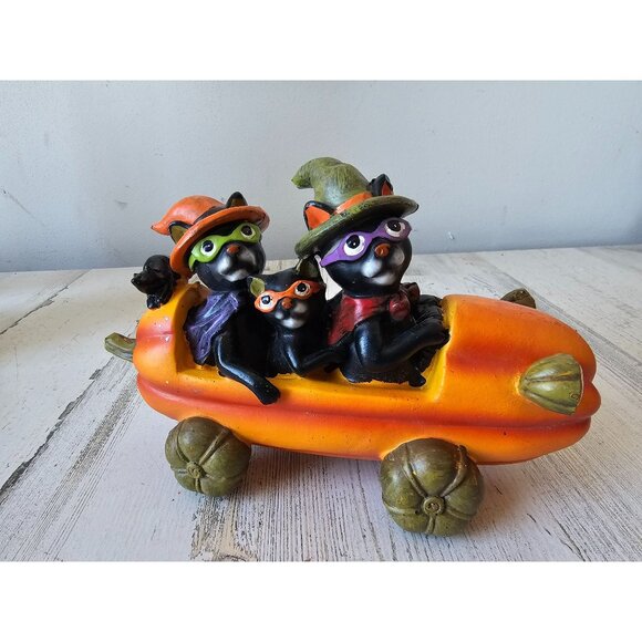 Pumpkin car cat Halloween‎ decor funny shabby chic unique - Picture 1 of 9